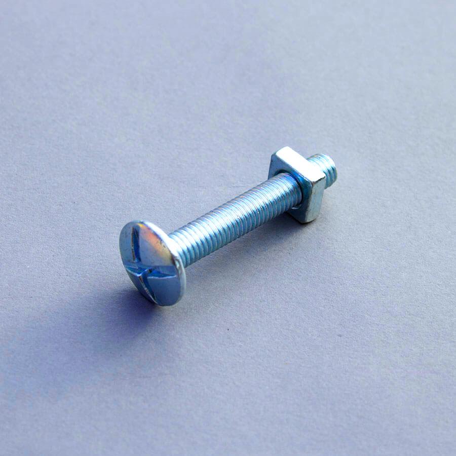 M5 x 10 Roofing Bolts & Square Nuts Zinc Plated