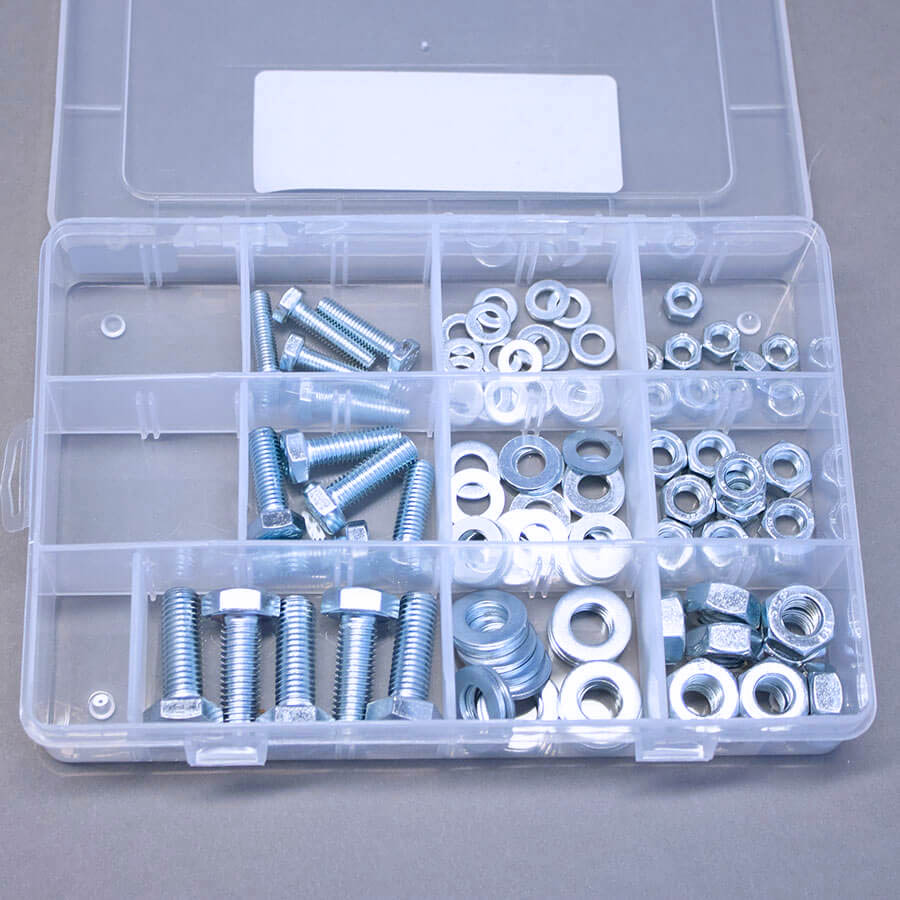 M6-M10 Assorted Fasteners Pack – 105 pieces