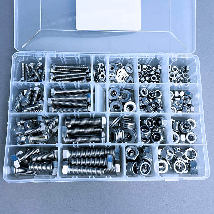 M6-M12 Assorted Fasteners Pack Stainless- 326 pieces