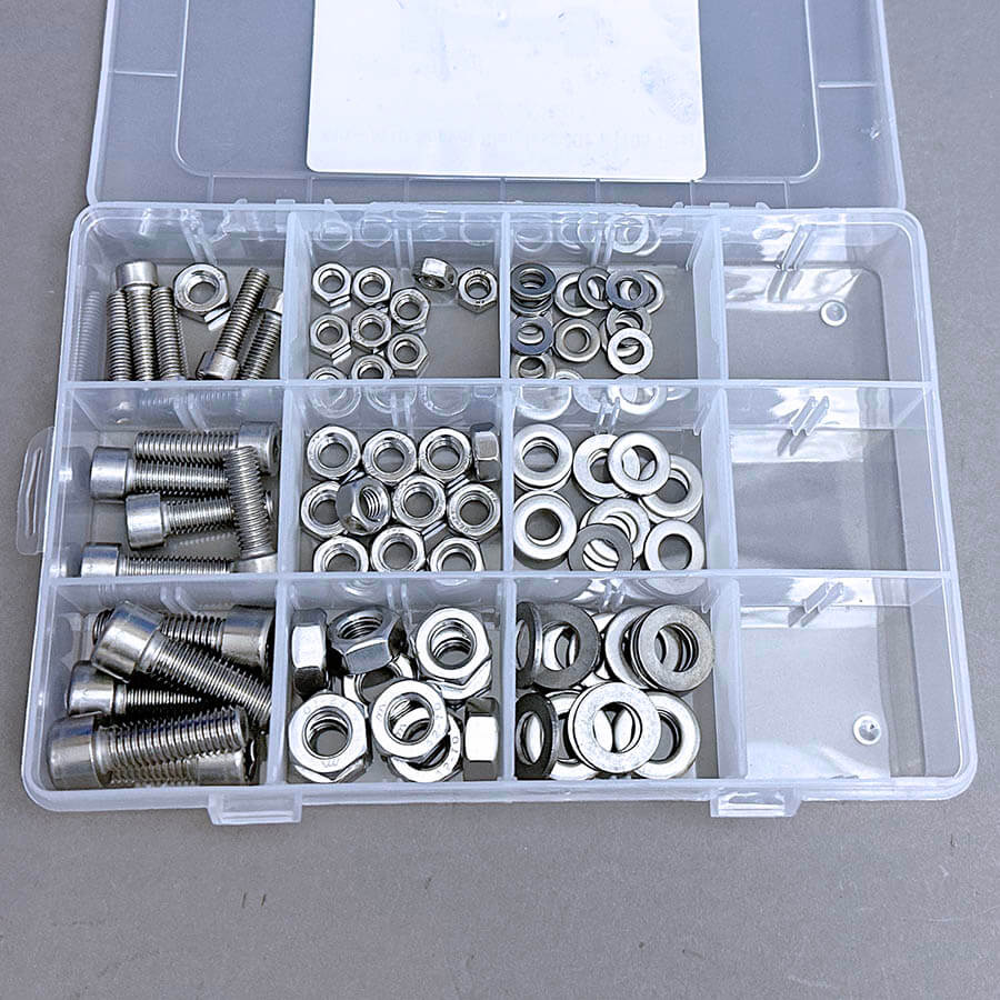 M6-M10 Socket Cap Assorted Fasteners Pack Stainless - 105 pieces
