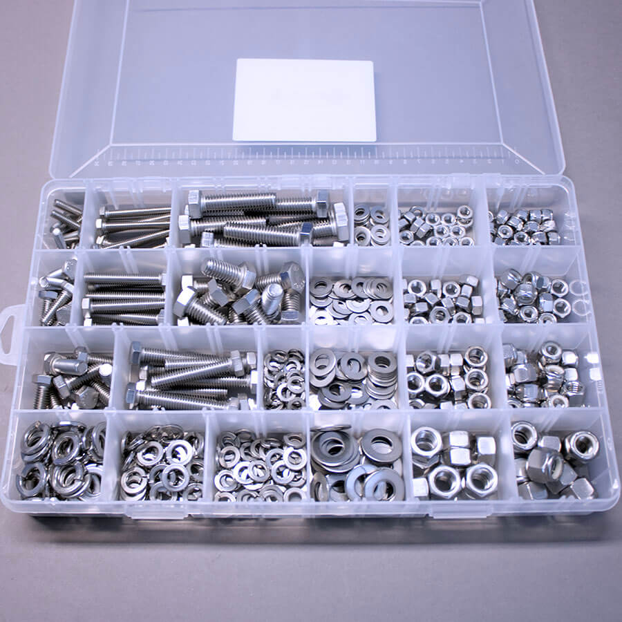 UNC Assorted Fasteners Pack Stainless Steel - 540 pieces
